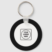 Classic Black White Logo Business Promo Keychains Schlüsselanhänger (Rückseite)