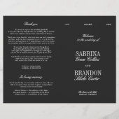 Classic Black & White Modern Wedding Program (Vorderseite)