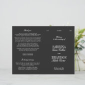 Classic Black & White Modern Wedding Program (Stehend Vorderseite)