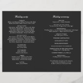 Classic Black & White Modern Wedding Program (Rückseite)