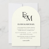 Classic Black & White Monogram Minimalist Wedding Einladung (Vorderseite)