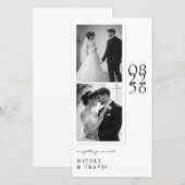 Classic Black & White Photo Bookmark Save the Date (Vorne/Hinten)