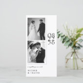 Classic Black & White Photo Bookmark Save the Date (Stehend Vorderseite)