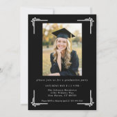 Classic Black White Photo Graduation Einladung (Rückseite)