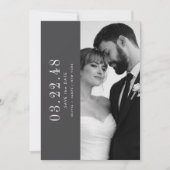 Classic Black & White Photo Wedding Save the Date (Vorderseite)