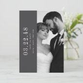 Classic Black & White Photo Wedding Save the Date (Stehend Vorderseite)