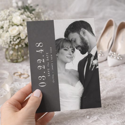 Classic Black & White Photo Wedding Save the Date
