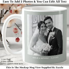Classic Black & White Photos Sage Green Gray Kaffeetasse