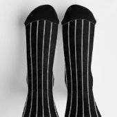 Classic Black & White Pinstripe Dress Socken (Oben)