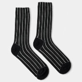Classic Black & White Pinstripe Dress Socken (Rechts)