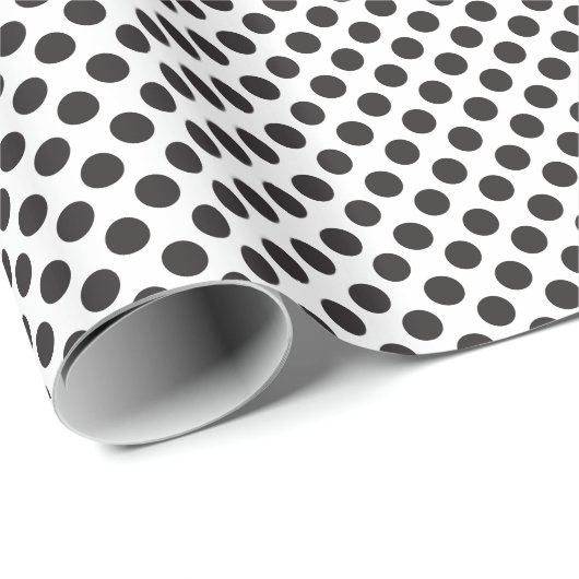 Classic Black & White Polka Dot Geschenkpapier (Rolleneckpunkt)