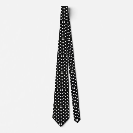 Classic Black & White Polka Dot Krawatte (Vorderseite)