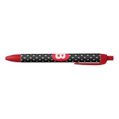 Classic Black & White Polka Dot with Red Monogram Kugelschreiber (Unterseite)