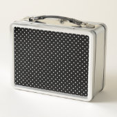 Classic Black & White Polka Dot with Red Monogram Metall Brotdose (Rückseite)