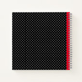 Classic Black & White Polka Dot with Red Monogram Notizblock (Rückseite)