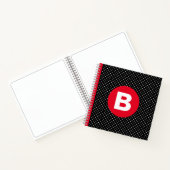 Classic Black & White Polka Dot with Red Monogram Notizblock (Innenseite)