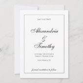 Classic Black & White Save the Date (Vorderseite)