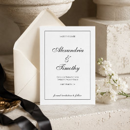 Classic Black & White Save the Date