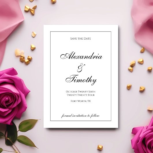 Classic Black & White Save the Date