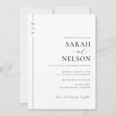 Classic Black & White Timeless Elegante Hochzeit Einladung (Vorderseite)