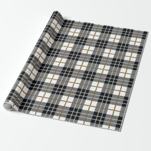 Classic Black, White und Gold Kariert Geschenkpapier