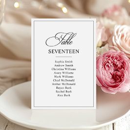 Classic Black & White Wedding Tischnummer