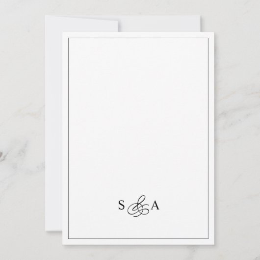 Classic Black & White Wedding Tischnummer (Rückseite)