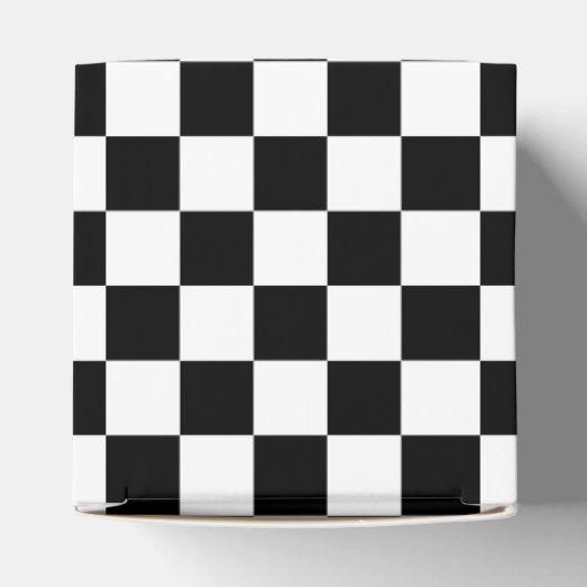 Classic Black with White Square Pattern Heart Geschenkschachtel (Oben)