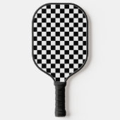 Classic Black with White Square Pattern Pickleball Schläger (Vorderseite)