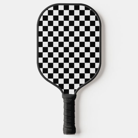 Classic Black with White Square Pattern Pickleball Schläger (Vorderseite)