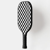 Classic Black with White Square Pattern Pickleball Schläger (Links)
