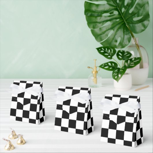 Classic Black with White Square Pattern Tent Geschenkschachtel (Zahlreiche)