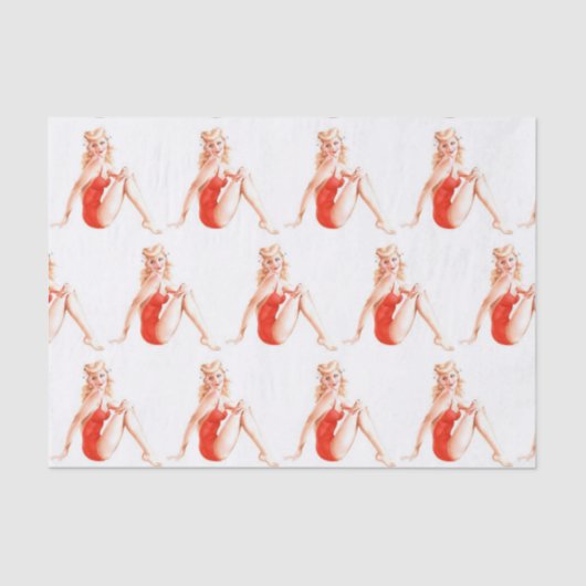 Classic Blonde Button Up Girl Seidenpapier (Vorderseite)