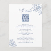 Classic Bloom Garden Dusty Blue Wedding Details Begleitkarte (Vorderseite)