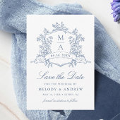 Classic Bloom Garden Dusty Blue Wedding Save The Date