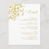 Classic Bloom Garden Gold Wedding Details Begleitkarte (Vorderseite)