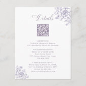 Classic Bloom Garden Lavender Wedding Details Begleitkarte (Vorderseite)