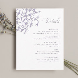 Classic Bloom Garden Lavender Wedding Details Begleitkarte