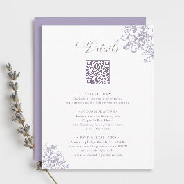 Classic Bloom Garden Lavender Wedding Details Begleitkarte