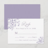 Classic Bloom Garden Lavender Wedding RSVP Karte (Vorne/Hinten)