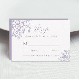 Classic Bloom Garden Lavender Wedding RSVP Karte