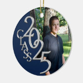 Classic Blue 2025 Graduate Foto Keramik Ornament (Links)