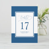 Classic Blue 5"x7" Tischnummer (Stehend Vorderseite)