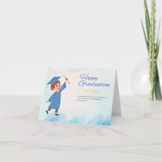 Classic Blue Abschluss Card Karte (Vorderseite)