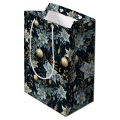 Classic Blue and Gold Ornamente Wein Klein und Mittlere Geschenktüte (Rückseite Schrägansicht)