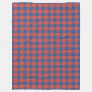 Classic Blue and Red Gingham Karo Pattern Fleecedecke