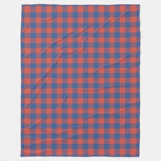 Classic Blue and Red Gingham Karo Pattern Fleecedecke (Vorderseite)