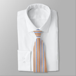 Classic Blue and Tan Brown Striping Neck Tie Krawatte