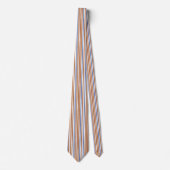 Classic Blue and Tan Brown Striping Neck Tie Krawatte (Vorderseite)