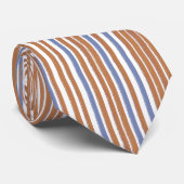 Classic Blue and Tan Brown Striping Neck Tie Krawatte (Gerollt)